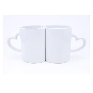 Dúo Taza de Cerámica Corazón Personalizada de 11 oz