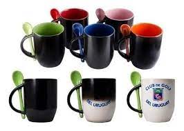 Taza Mágica con Cuchara y Color Interior Personalizada de 11 oz