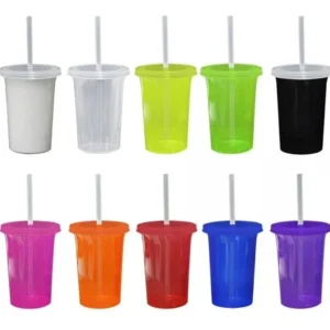 Vaso con Popote Personalizado 500 ml